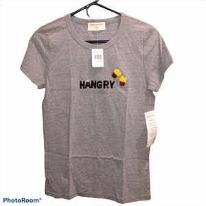 Bow & Drape Gray Sequined Hangry Graphic Tee